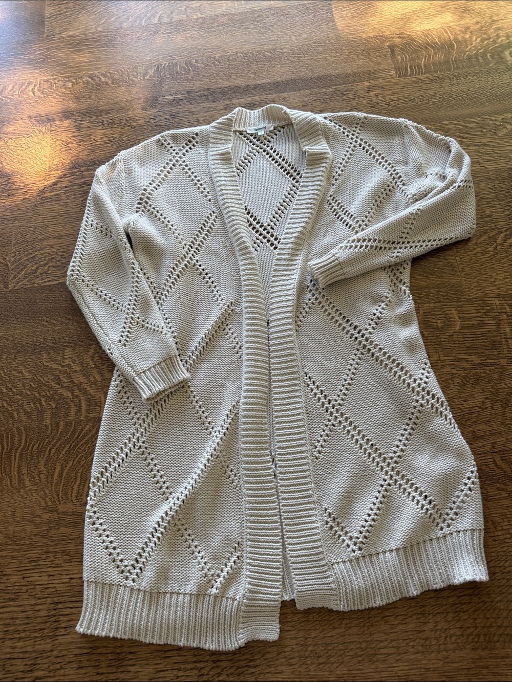 Splendid Women's Cream Open-Front Knit Cardigan Sweater